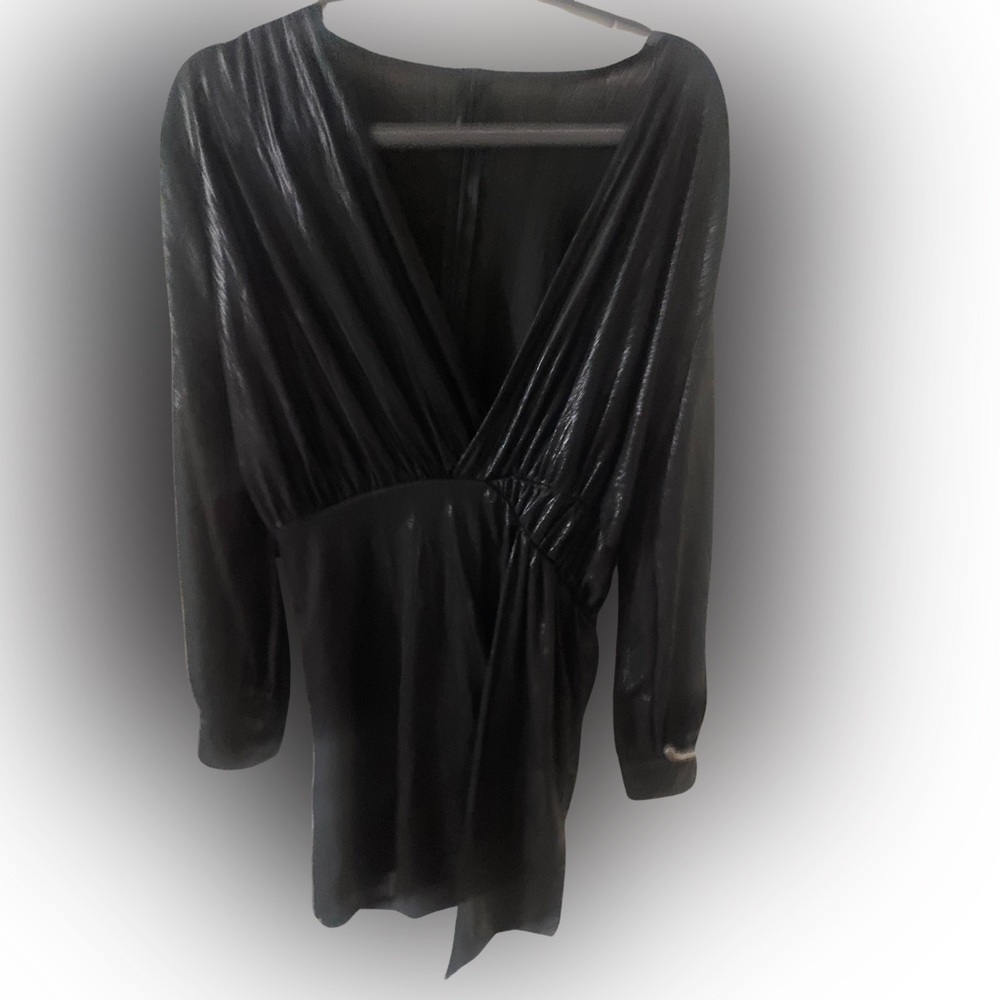 Black long sleeve mini dress